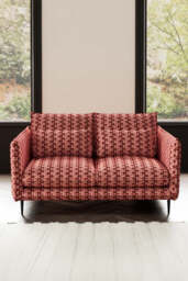 The Lola 2 Seater Sofa in Woven Red & Pink Lips Velvet - thumbnail 5