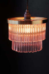 Pink Tiered Glass Easyfit Ceiling Light Shade - thumbnail 5