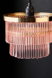 Pink Tiered Glass Easyfit Ceiling Light Shade - thumbnail 3