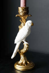 White Parrot Candlestick Holder - thumbnail 4
