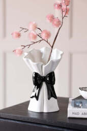 Black Bow Flower Vase - thumbnail 1
