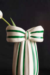 White & Green Beautiful Bow Bud Vase - thumbnail 3