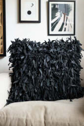 Black Leather Cushion Cover