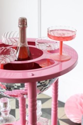 Pink & Silver Disco Ball Drinks Trolley Cart - thumbnail 4