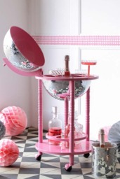 Pink & Silver Disco Ball Drinks Trolley Cart - thumbnail 3