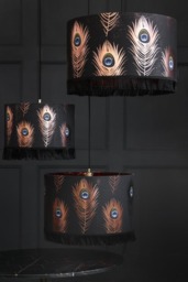 Mind The Gap Peacock Feather Pendant Ceiling Light - 3 Sizes Available - thumbnail 1