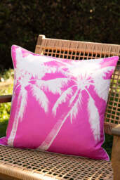 Pink Palm Tree Outdoor Cushion - thumbnail 3