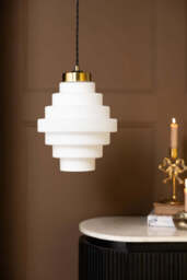 Tiered Opal Glass Easyfit Ceiling Light Shade - thumbnail 3