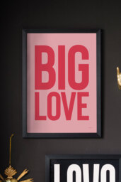 Big Love Red & Pink Art Print - Unframed - thumbnail 1