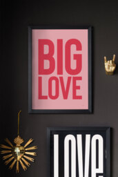 Big Love Red & Pink Art Print - Unframed - thumbnail 3