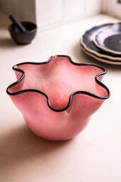 Pink Wavy Decorative Glass Bowl - thumbnail 4