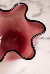 Pink Wavy Decorative Glass Bowl - thumbnail 3