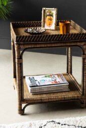 Dark Brown Rattan Side Table - thumbnail 4