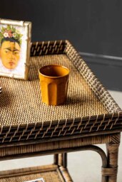 Dark Brown Rattan Side Table - thumbnail 5
