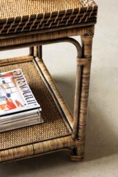 Dark Brown Rattan Side Table - thumbnail 3