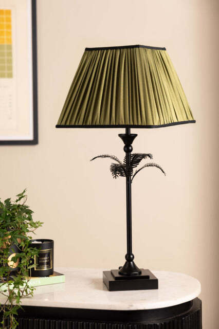 Palm Tree Table Lamp - Green & Black - image 1