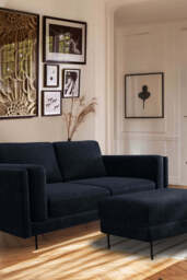 The Grace Medium Sofa In Luxe Needlecord Velvet Midnight Navy - thumbnail 1