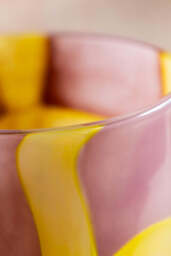 Pink & Yellow Abstract Glass Vase - thumbnail 4