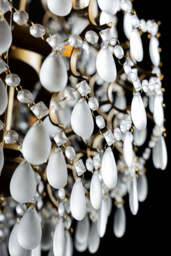 Gold Antique-Style Frosted Glass Teardrop Chandelier - thumbnail 5
