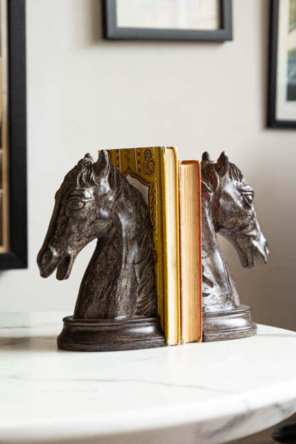 Set Of 2 Horse Head Bookends - image 1