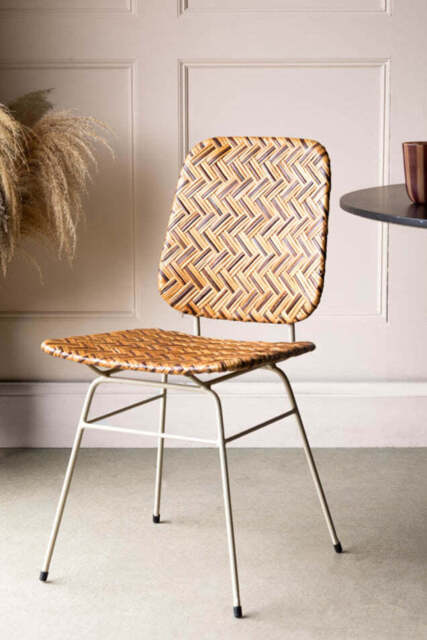 Woven Rattan Dining Chair - image 1