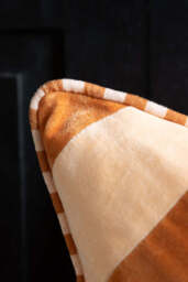 Terracotta & Peach Diagonal Stripe Velvet Cushion - thumbnail 5