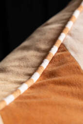 Terracotta & Peach Diagonal Stripe Velvet Cushion - thumbnail 3
