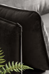 Modern Charcoal Grey Velvet 3-Seater Sofa - thumbnail 4