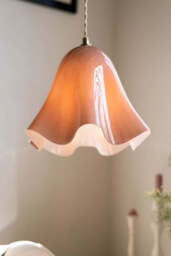 Blush Wavy Glass Pendant Light - thumbnail 1
