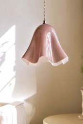 Blush Wavy Glass Pendant Light - thumbnail 3
