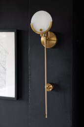 Marble Disc & Brass Wall Light - thumbnail 1