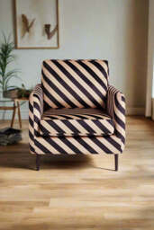 The Edie Sand and Black Stripe Armchair - thumbnail 1