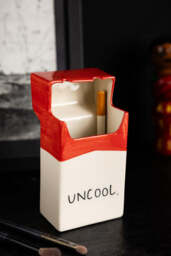 Uncool Cigarette Packet Ceramic Ornament - thumbnail 1