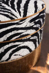 Zebra Print Tassel Swivel Chair - thumbnail 5