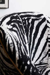 Zebra Print Tassel Swivel Chair - thumbnail 3