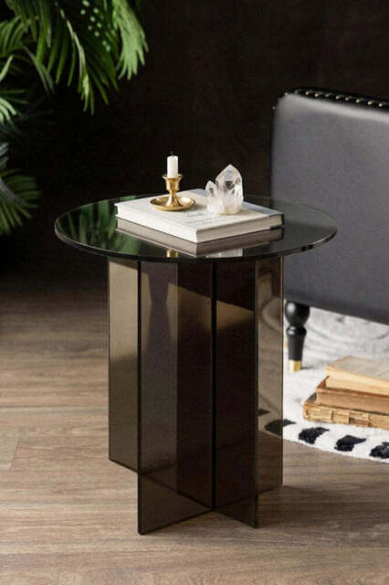 Seventies Smoked Glass Side Table - image 1