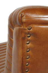 Traditional Brown Leather Occasional Chair - thumbnail 5