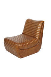Traditional Brown Leather Occasional Chair - thumbnail 4