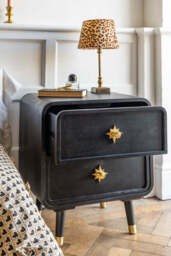 Set Of 2 Black Ringo Bedside Tables - thumbnail 3