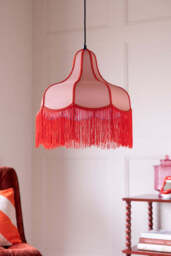 Pink & Red Tassel Edge Ceiling Light - thumbnail 5