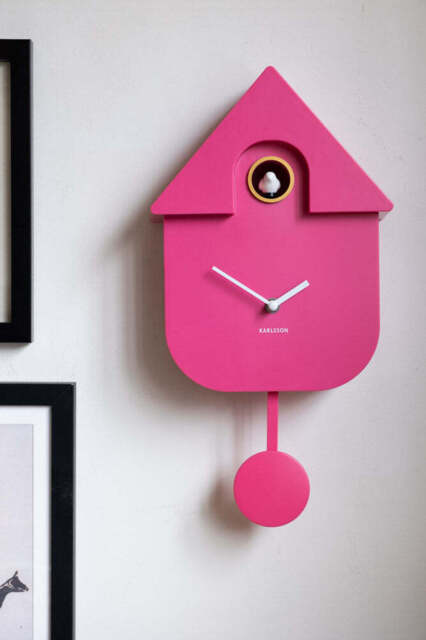 Hot Pink Modern Cuckoo Wall Clock - image 1