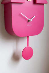 Hot Pink Modern Cuckoo Wall Clock - thumbnail 3
