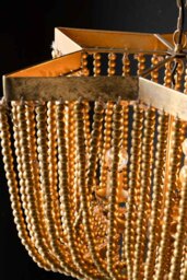 Gold Star Shaped Beaded Statement Chandelier Light - thumbnail 4