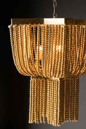 Gold Star Shaped Beaded Statement Chandelier Light - thumbnail 3