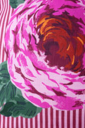 Pink & Red Stripe Floral Cushion Cover With Frilled Edge - thumbnail 5