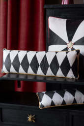 Gold Embroidered Peep Show Cushion - thumbnail 3