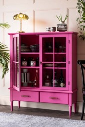 Beautiful Hot Pink Display Cabinet & Drawers - thumbnail 1