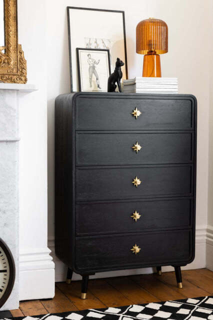 Black & Gold Ringo Chest of Drawers - image 1