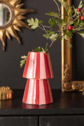 Red & Pink Stripe Flower Vase - thumbnail 5