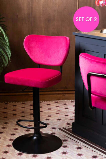 Set Of 2 Adjustable Bar Stools in Harry's Hot Pink - image 1